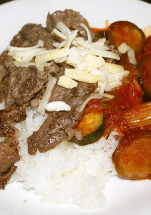 ワンディッシュ★牛肉ソテー&野菜トマト煮-レシピのメイン写真