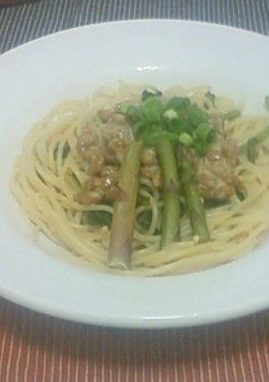 シリコンスチーマーで納豆パスタ-レシピのメイン写真