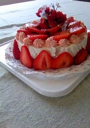 ｽﾗｲｽﾁｰｽﾞで苺レアチーズケーキ-レシピのメイン写真