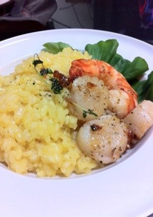 サフランリゾットwithエビ*ホタテ-レシピのメイン写真