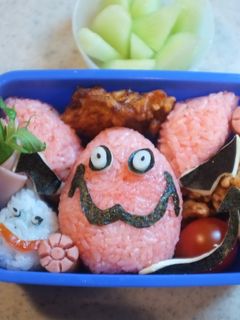 キャラ弁☆ピンクモーモン弁当-レシピのメイン写真