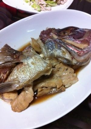 鯛のアラ炊き-レシピのメイン写真