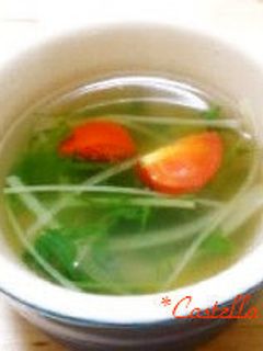 ✿水菜とプチトマトのさっぱりスープ✿-レシピのメイン写真