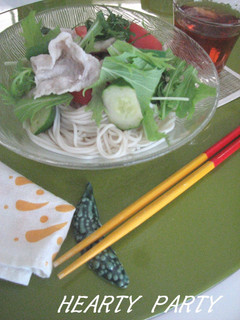 パイン酢で冷しゃぶサラダ蕎麦-レシピのメイン写真