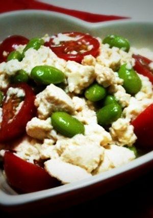 簡単★ミニトマトと枝豆の豆腐サラダ-レシピのメイン写真