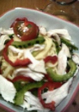 パスタ・ささみ＋ゴーヤのゴマソース[冷製]-レシピのメイン写真