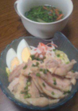 一度に二品★チキンサラダ＆スープ-レシピのメイン写真