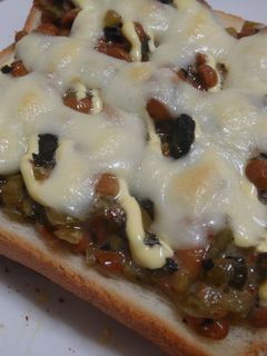 高菜納豆トースト-レシピのメイン写真