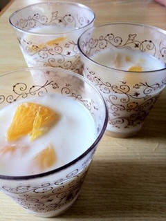 はっさくde牛乳プリン(牛乳寒天-レシピのメイン写真