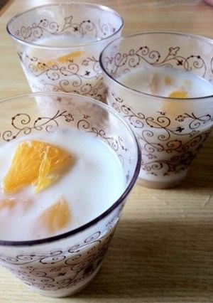 はっさくde牛乳プリン(牛乳寒天-レシピのメイン写真