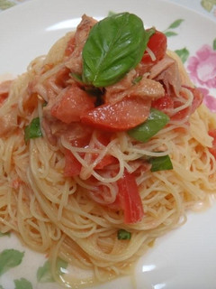 バジル香る♬トマトたっぷり冷製パスタ-レシピのメイン写真