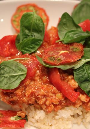 フレッシュトマトとさばそぼろのイタリア丼-レシピのメイン写真