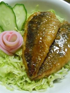 春キャベツたっぷり鯵のかば焼き丼-レシピのメイン写真