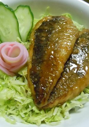 春キャベツたっぷり鯵のかば焼き丼-レシピのメイン写真