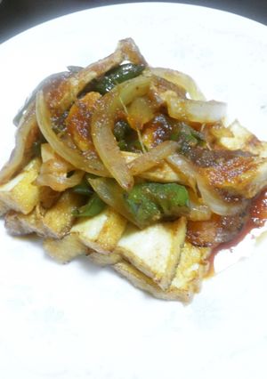 厚揚げ野菜のせ!味付けは焼肉のタレだけ!-レシピのメイン写真