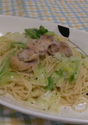 春キャベツと鶏肉のパスタ-レシピのメイン写真