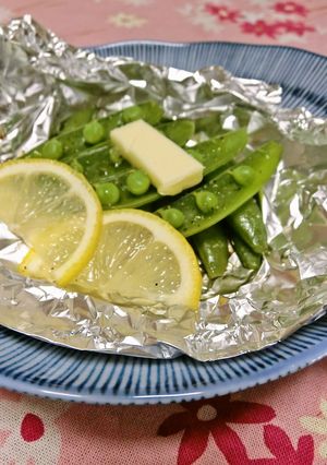 超簡単☆スナップえんどうのホイル焼き♪-レシピのメイン写真