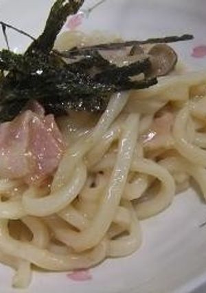 お味噌おうどん～カルボナーラ風～-レシピのメイン写真