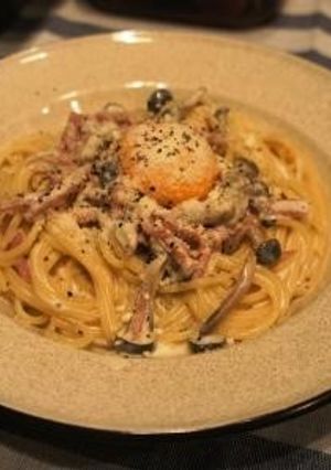混ぜない汁だくカルボナーラ-レシピのメイン写真