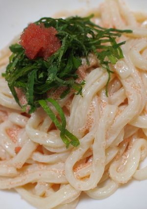 つるっと冷たい！明太子と大葉の讃岐うどん-レシピのメイン写真