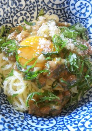 納豆味噌deカルボナーラ-レシピのメイン写真