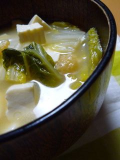 母の味*白菜と豆腐のみそ汁-レシピのメイン写真