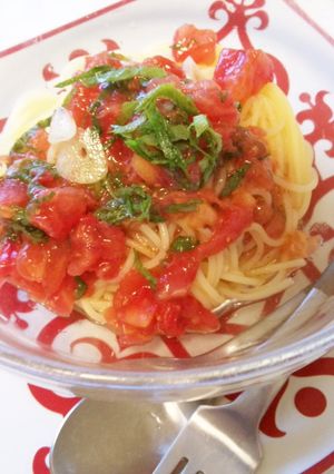 トマトと大葉の冷たいパスタ。-レシピのメイン写真