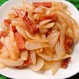 新玉ねぎとハムの炒め物