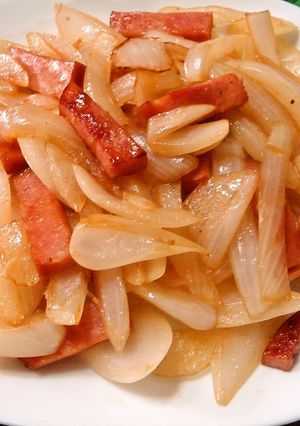 新玉ねぎとハムの炒め物-レシピのメイン写真