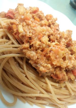 簡単ベジミートソースで全粒粉のパスタ♪-レシピのメイン写真