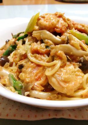 ♡えびとアスパラのトマトクリームパスタ♡-レシピのメイン写真