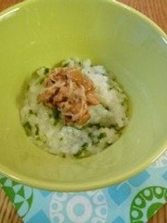 離乳食 わかめと納豆のおかゆ-レシピのメイン写真