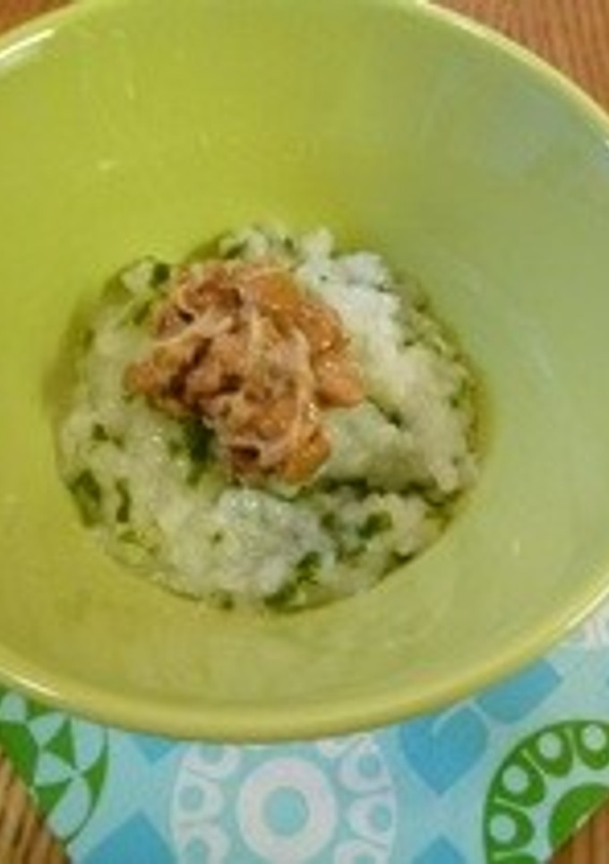 離乳食 わかめと納豆のおかゆ-レシピのメイン写真