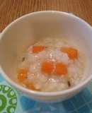 離乳食 鶏ささみの五目炊き込みご飯風