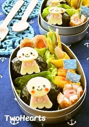 キャラ弁に☃雪だるま風てるてる坊主ちゃん-レシピのメイン写真