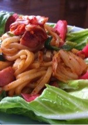 キムチ&スパムの焼うどん-レシピのメイン写真