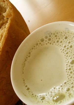 ホットでどうぞ！豆乳ｉｎ抹茶きなこ☆-レシピのメイン写真