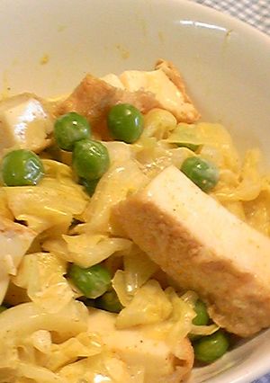 カレー風味☆厚揚げと春キャベツサラダ-レシピのメイン写真