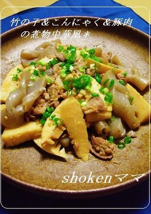 竹の子＆こんにゃく＆豚肉の煮物♪中華風-レシピのメイン写真