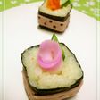 水玉リボンで✿フラワーギフトおにぎり✿