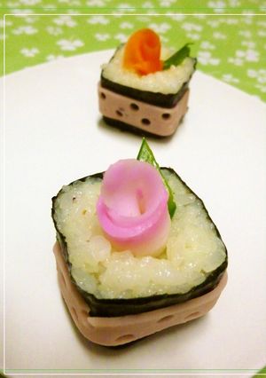 水玉リボンで✿フラワーギフトおにぎり✿-レシピのメイン写真