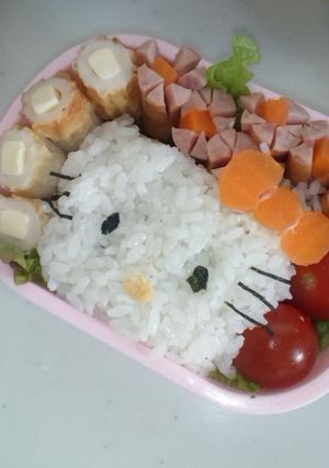 10分でキティのキャラ弁☆-レシピのメイン写真