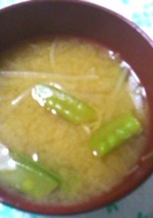 きぬさやともやしのみそ汁-レシピのメイン写真