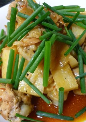 手羽元と長いものコチュジャン煮-レシピのメイン写真