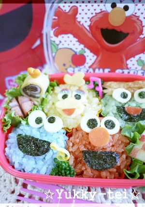 簡単キャラ弁☆カップでセサミファミリー♪-レシピのメイン写真