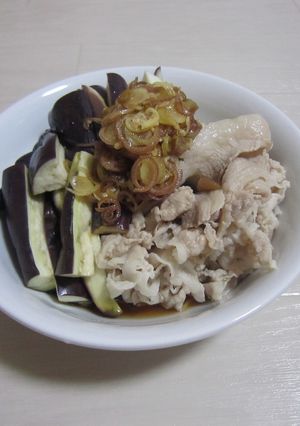 蒸しなすと豚しゃぶのみょうがソース-レシピのメイン写真