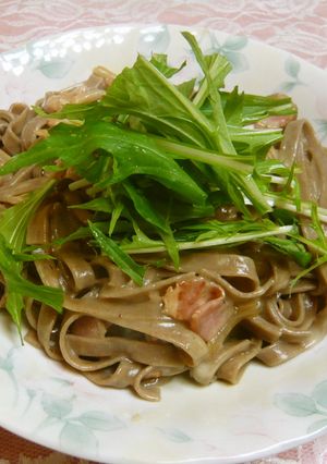 蕎麦パスタで和風フェットチーネ-レシピのメイン写真