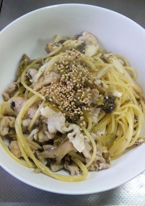 豚肉と高菜の和風ペペロンチーノ-レシピのメイン写真