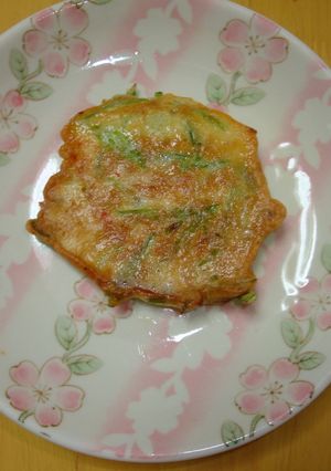 絹さやとカニカマのお好み焼き-レシピのメイン写真