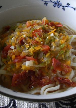 ミネストローネうどん-レシピのメイン写真